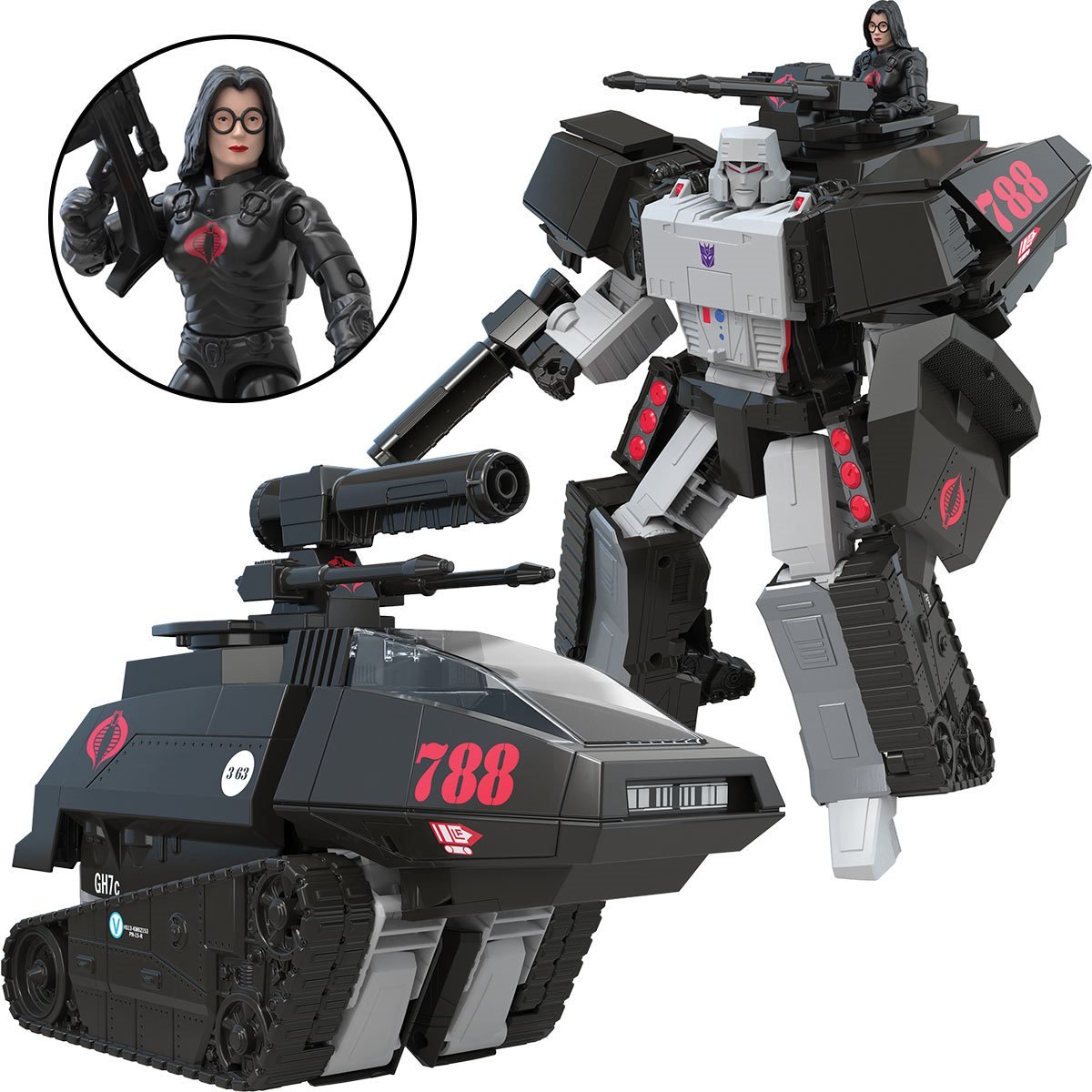 Transformers GI Joe Megatron HISS Tank with Baroness Hasbro